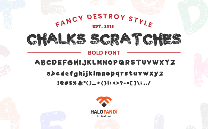 Chalk Scratches Rough Font poster