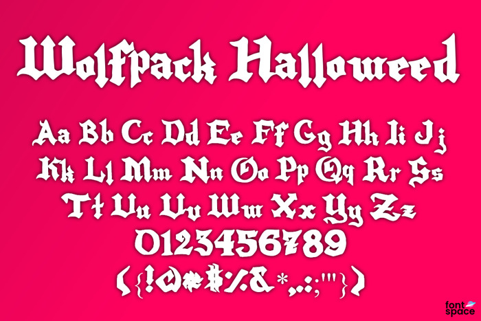 Wolfpack Halloweed Font poster