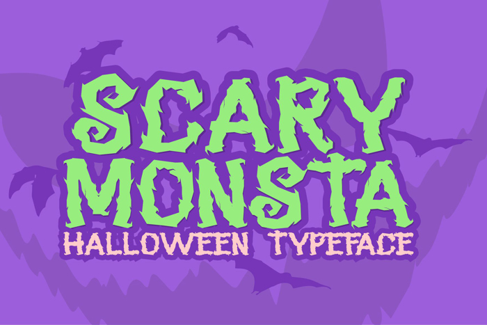 SCARY MONSTA Font poster
