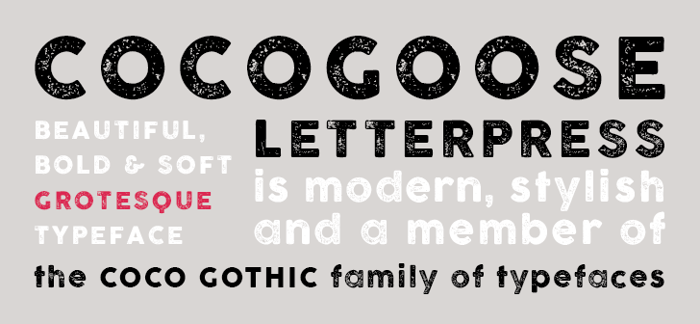 COCOGOOSE LETTERPRESS Font poster