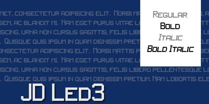 JD LED3 Font poster