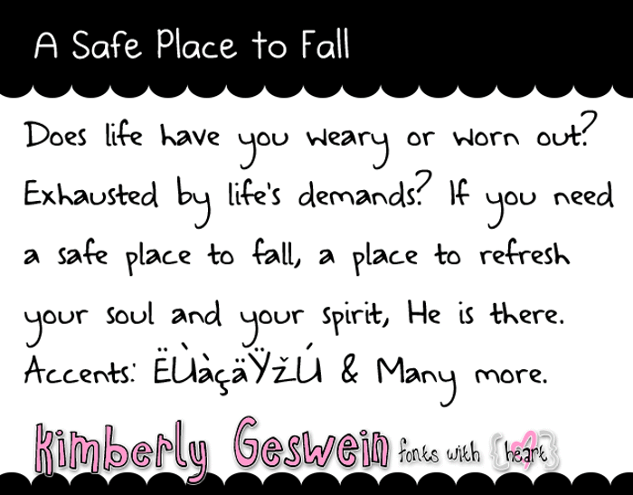 A Safe Place to Fall Font poster
