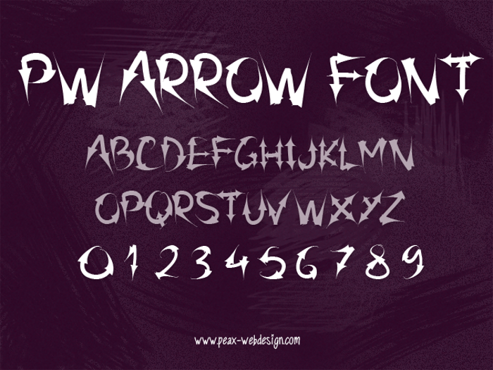 PW Arrow font poster