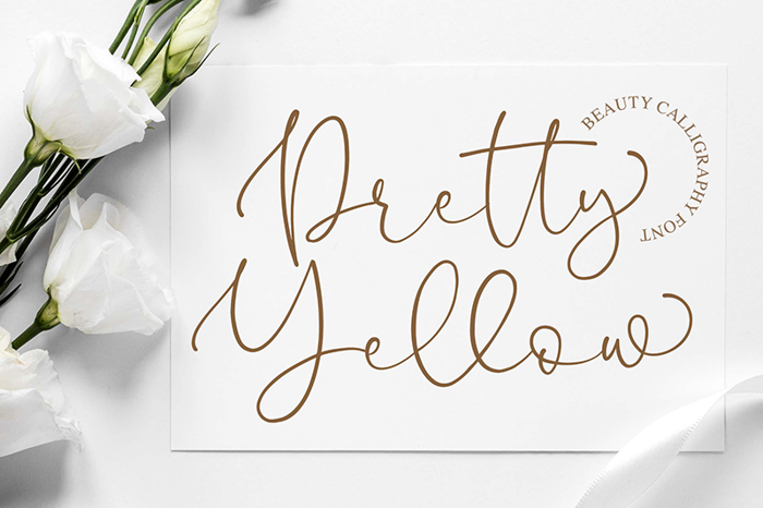 Pretty Yellow Font poster