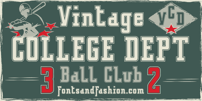 VINTAGE COLLEGE DEPT Font poster