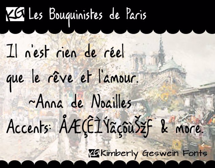 KG Les Bouquinistes de Paris Font poster