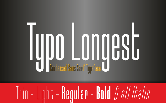 Typo Longest Font poster