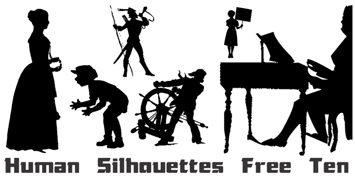 Human Silhouettes Free Ten Font poster