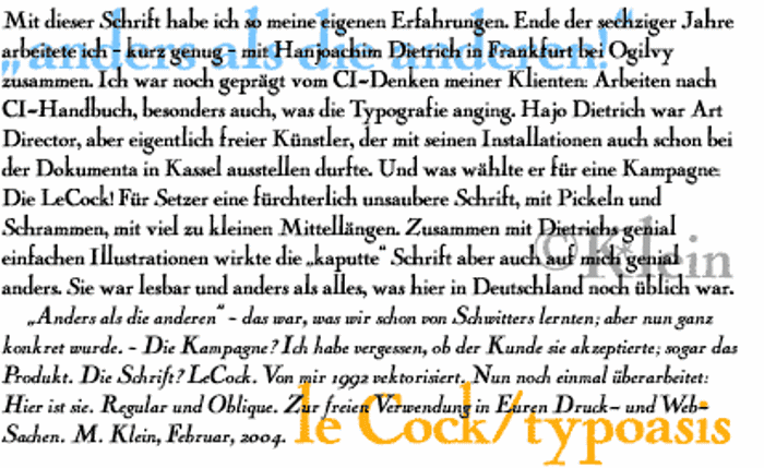 Cock Font poster