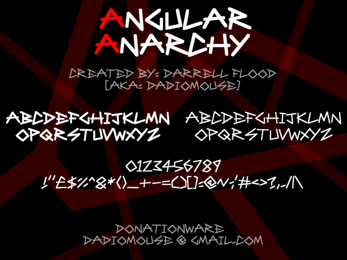 Angular Anarchy Font poster
