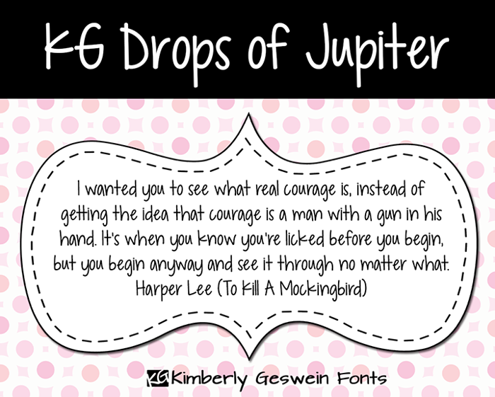 KG Drops of Jupiter Font