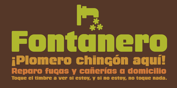 Fontanero Font poster