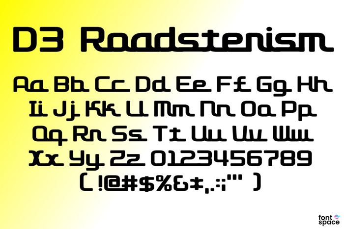 D3 Roadsterism Font poster