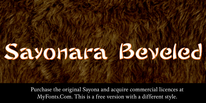 Sayonara Beveled Font poster