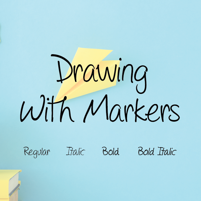 Drawing with markers Font poster