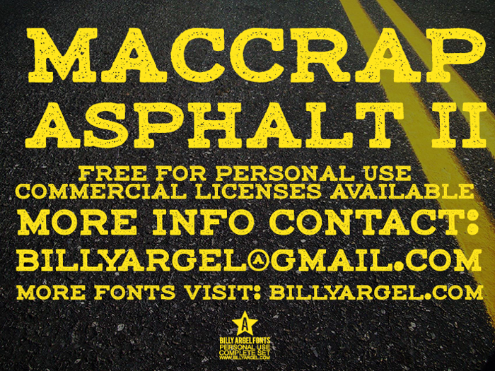 maccrap asphalt II Font poster