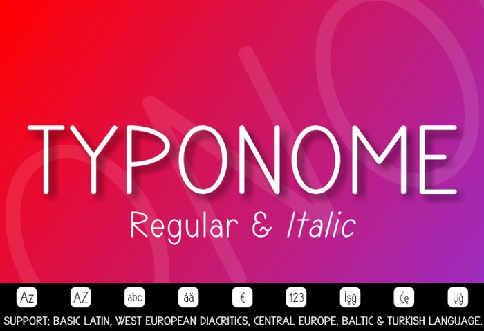 TYPONOME Font poster