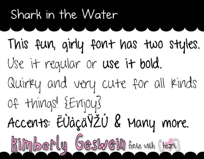 Shark in the Water Font poster