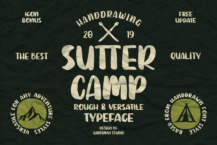 Sutter Camp Font poster