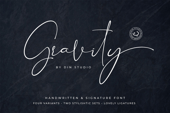Gravity Handwritten Font poster