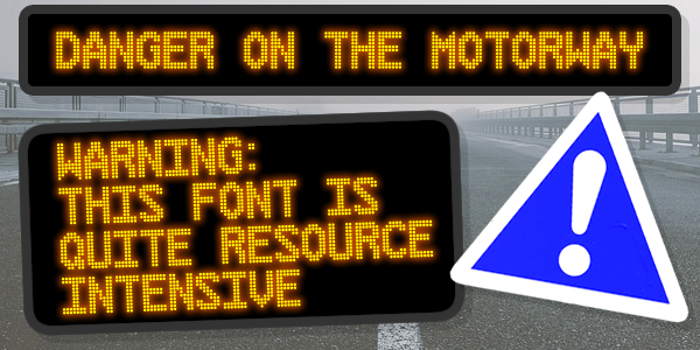 Danger on the Motorway Font poster