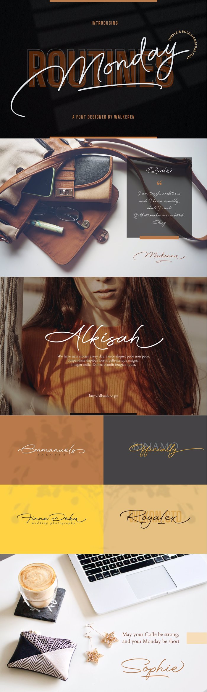 Monday Routines Font poster