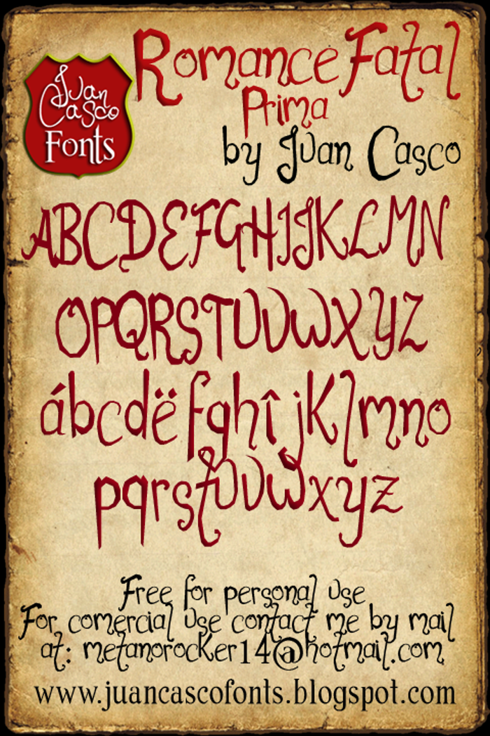 Romance Fatal 1.00 Font poster
