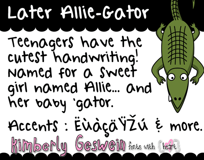 Later Allie-Gator Font poster