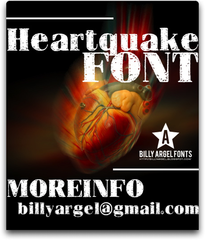 HEARTQUAKE Font poster