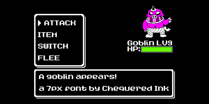 A Goblin Appears! Font poster