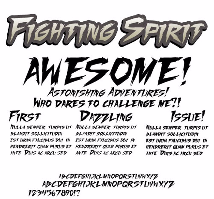 Fighting Spirit TBS Font poster