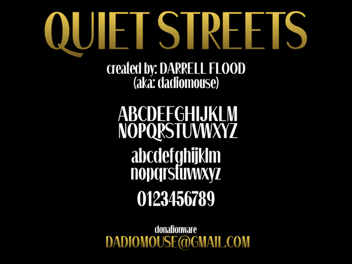 Quiet Streets Font poster