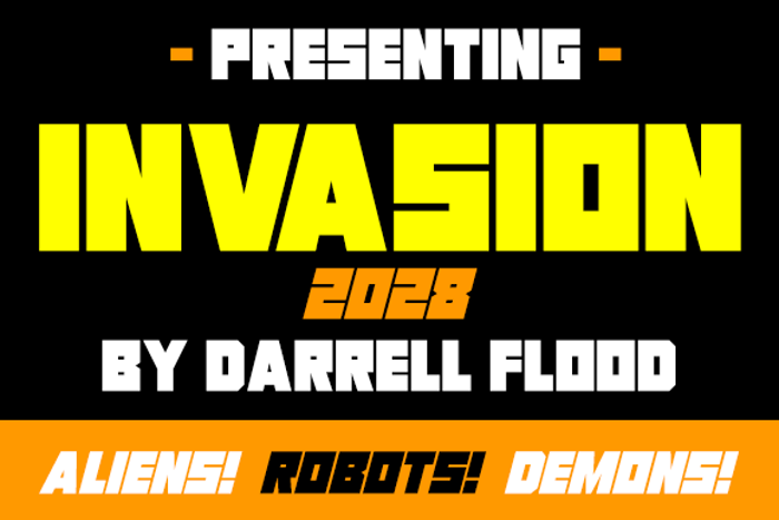 Invasion 2028 Font poster