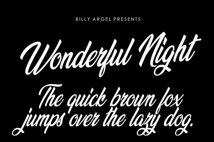 Wonderful Night Font poster