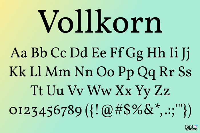 Vollkorn Font poster