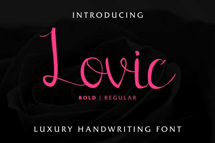 Lovic Font poster
