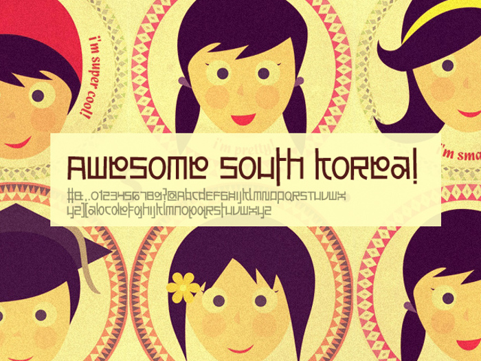 Awesome South Korea Font poster