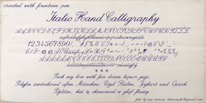 Italic Hand Calligraphy Font poster