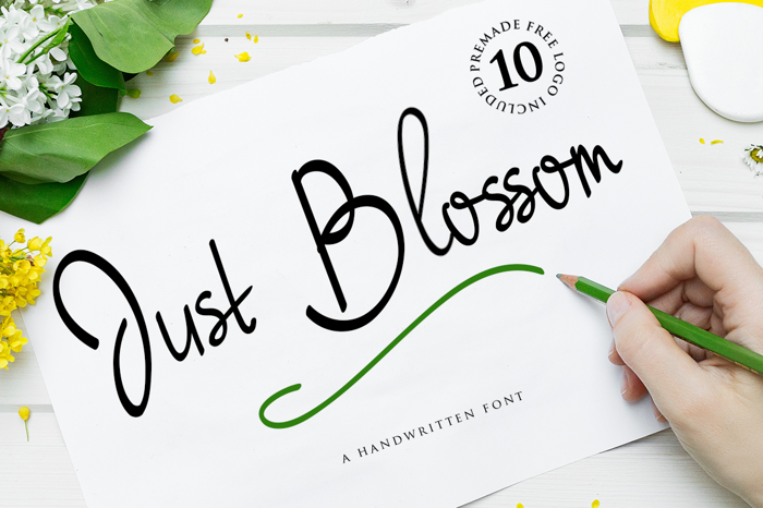 Just Blossom Font poster