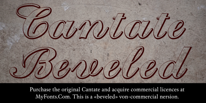Cantate Beveled Font poster