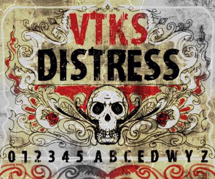 vtks distress Font poster