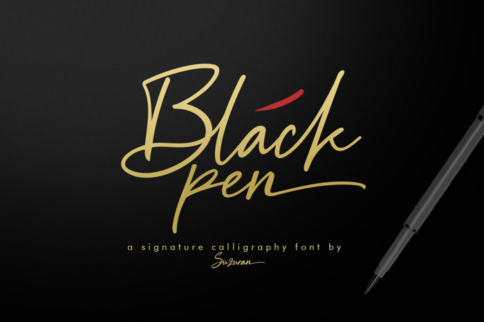 Black Pen Font poster
