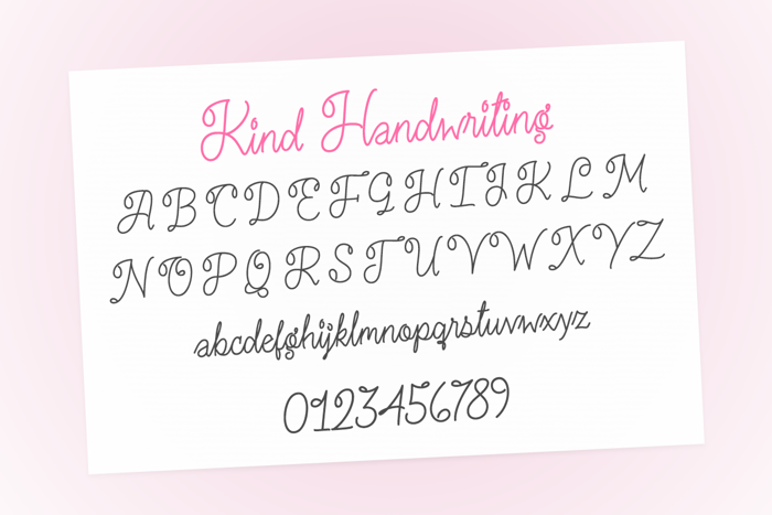 Kind Handwriting Font poster