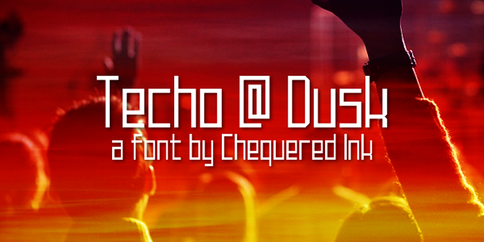 Techno at Dusk Font poster