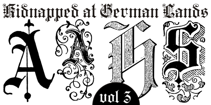 Kidnapped at German Lands Three Font poster