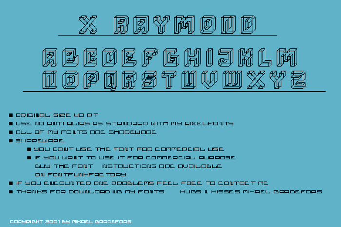 xraymond Font poster