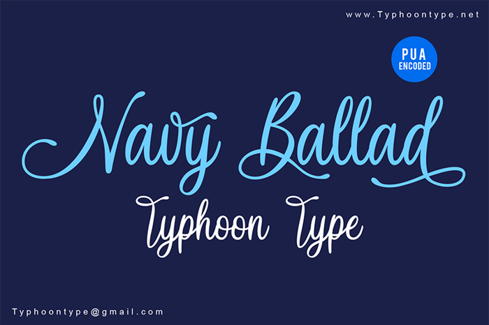 Navy Ballad Font poster