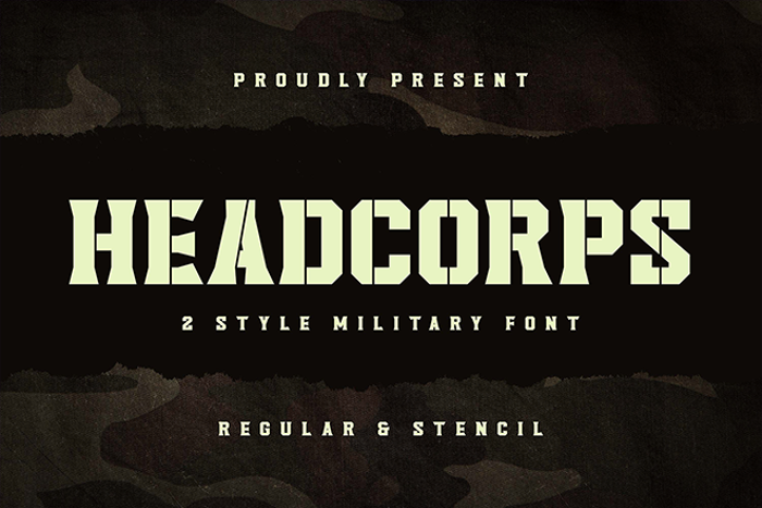 Headcorps Stencil Font poster