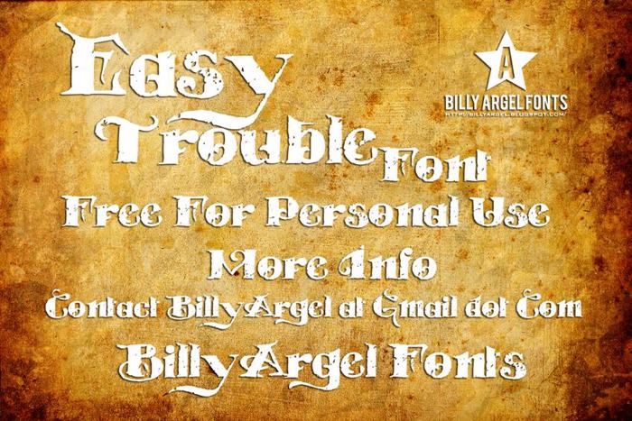 EASY TROUBLE Font poster