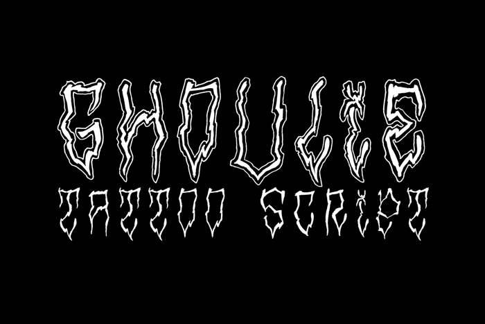Ghoulie Tattoo Script Font poster